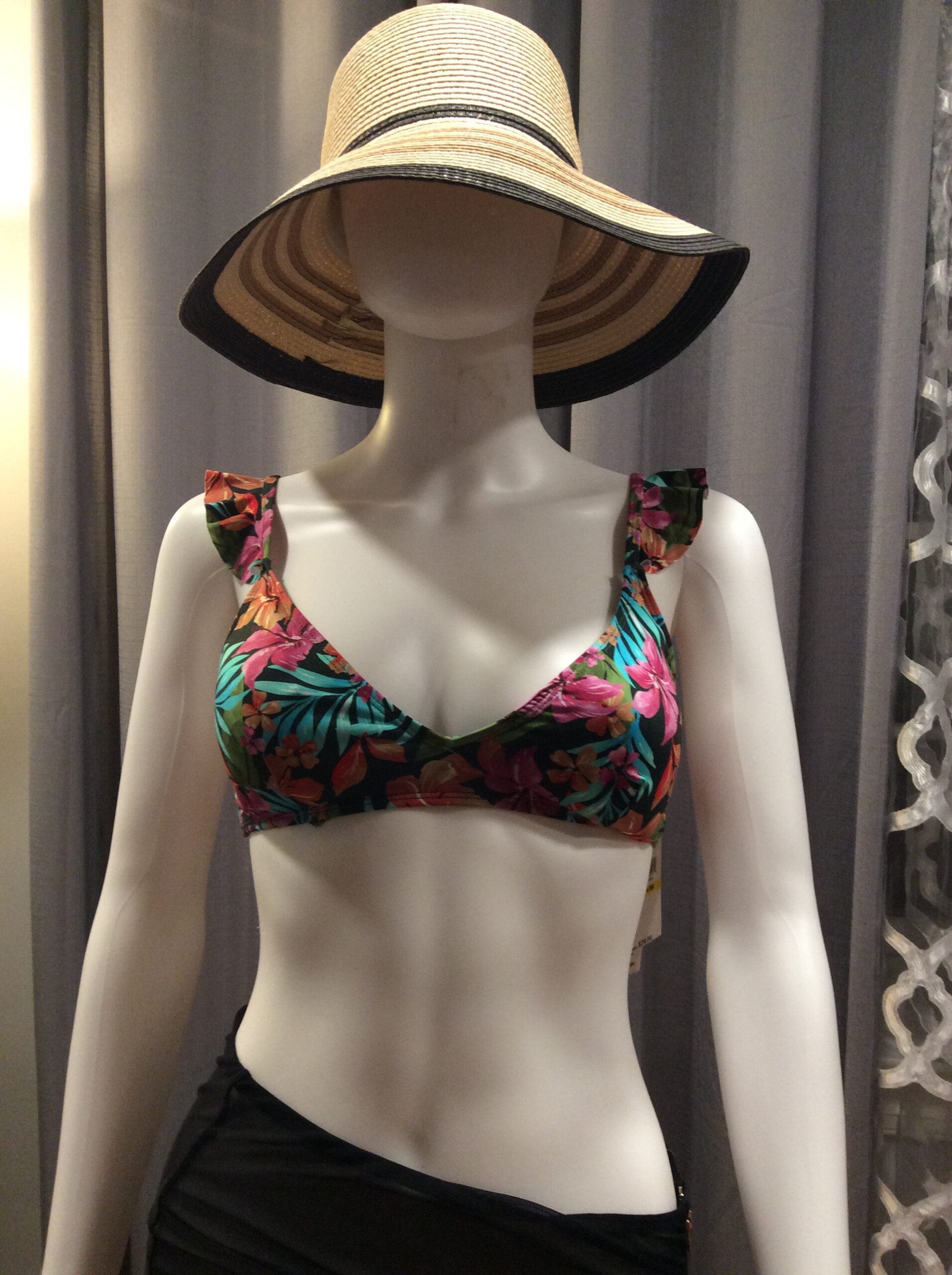 Lucky Brand Floral Bikini Top NWT Women's Tropical Print Swimwear Size M - Image 4
