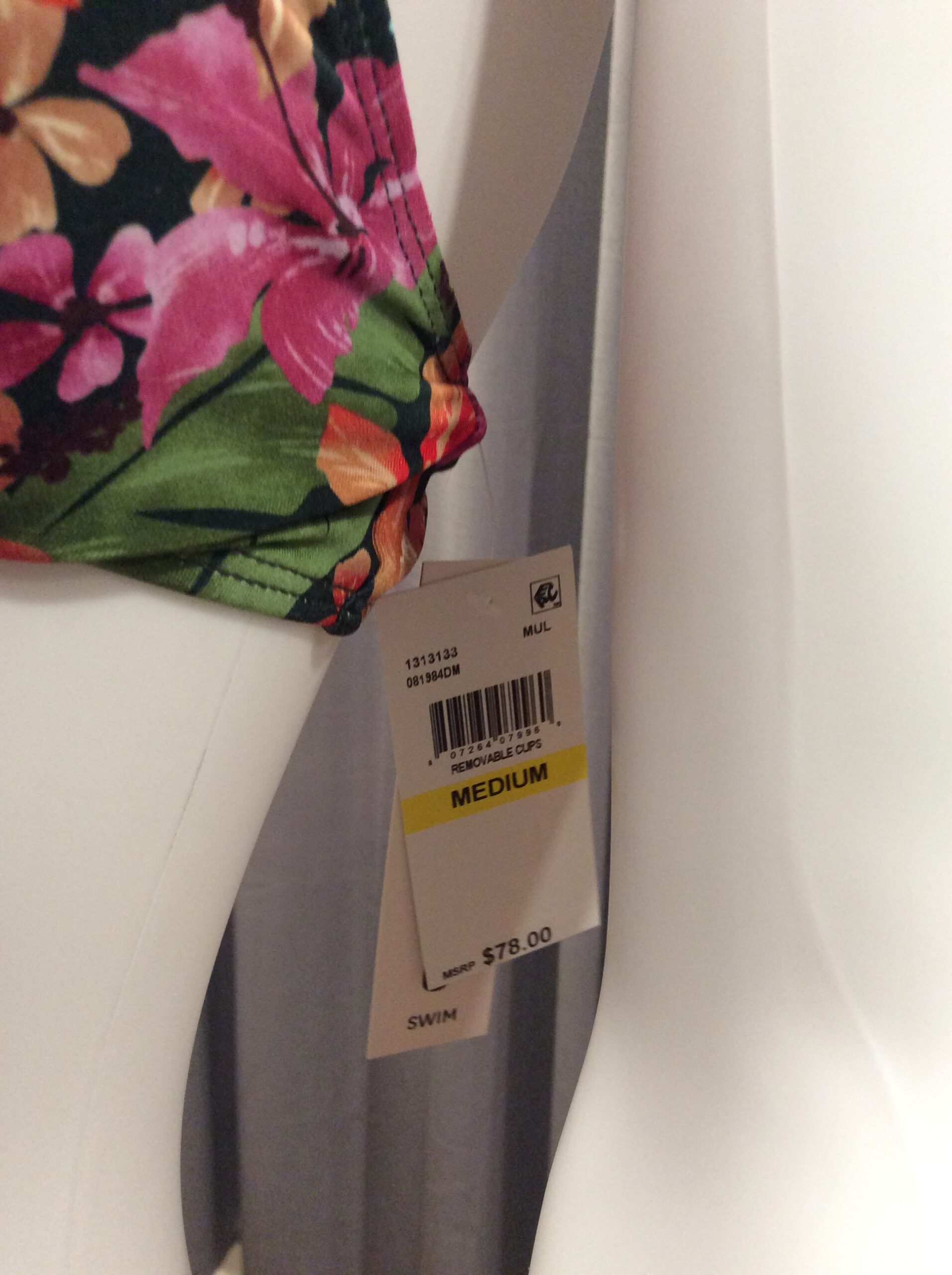 Lucky Brand Floral Bikini Top NWT Women's Tropical Print Swimwear Size M - Image 5