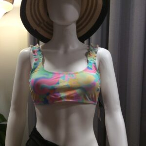 Salt & Cove Pastel Tropical Bikini Top NWT Women's Multicolor Swimwear Size M