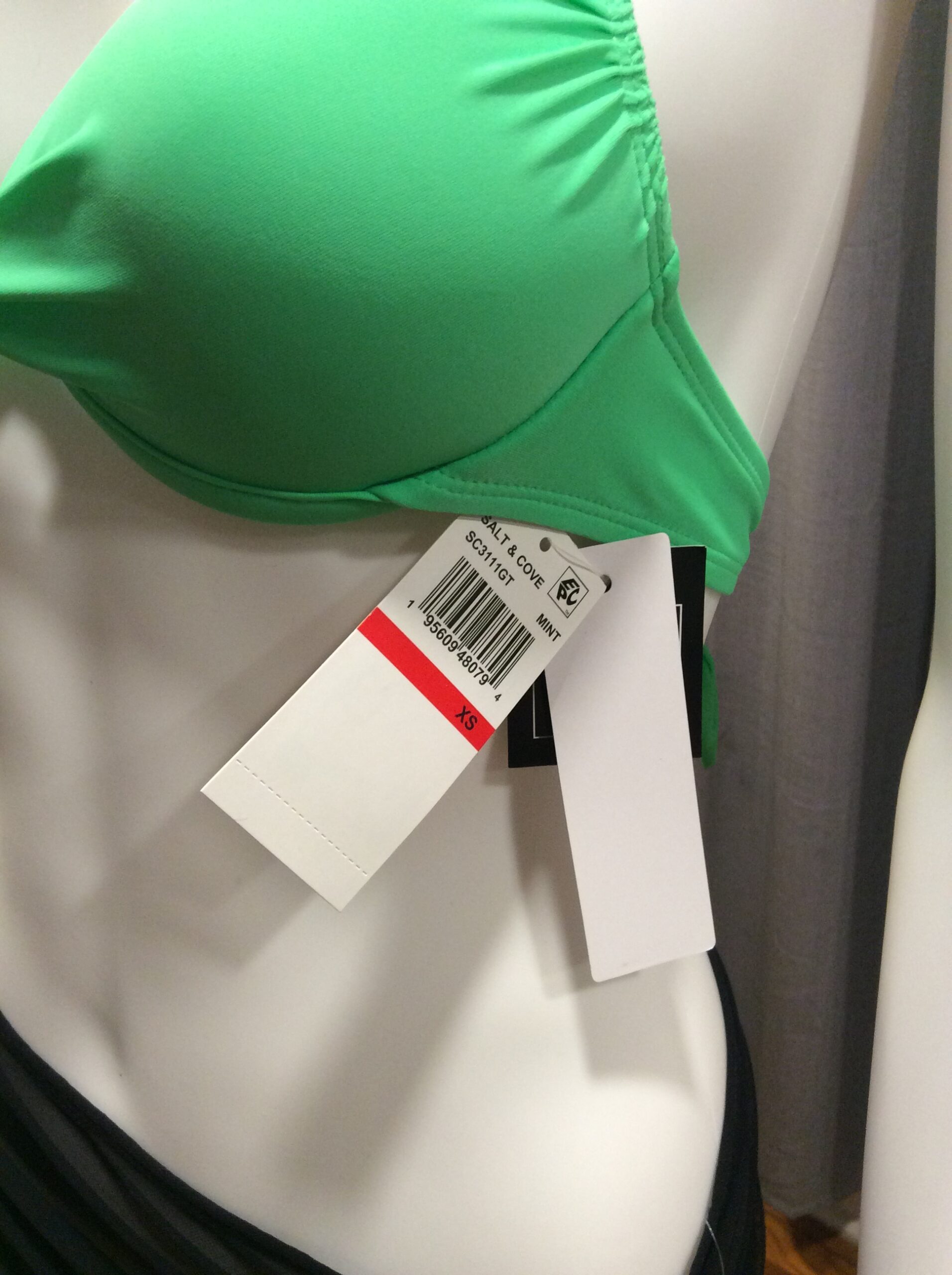 Salt & Cove Lime Green Halter Bikini Top NWT Women's Swimwear Size XS - Image 3