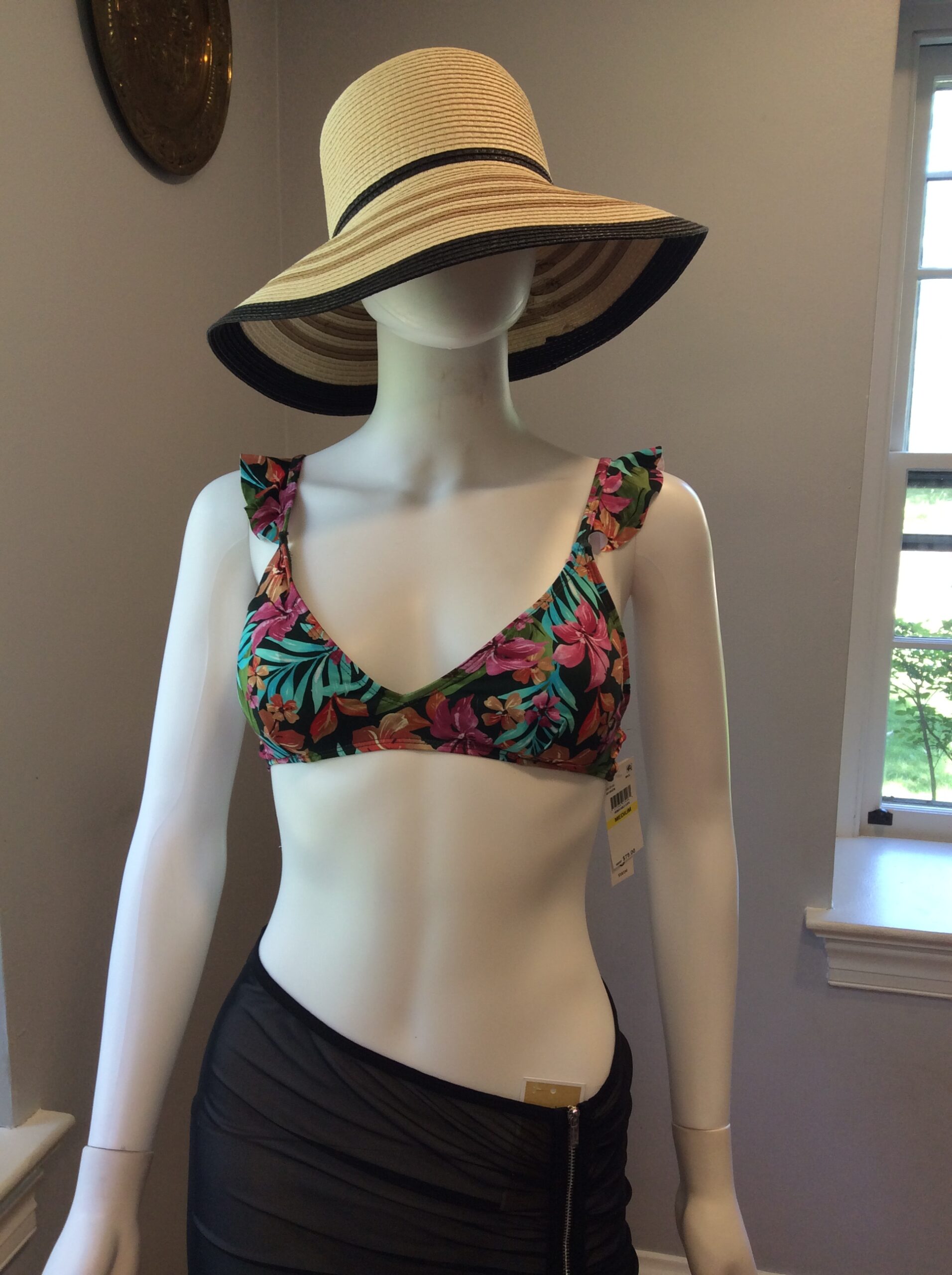 Lucky Brand Floral Bikini Top NWT Women's Tropical Print Swimwear Size M - Image 8