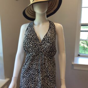 Island Escape Women's Black White Animal Print Tankini Top Size 24W Swimwear Beachwear