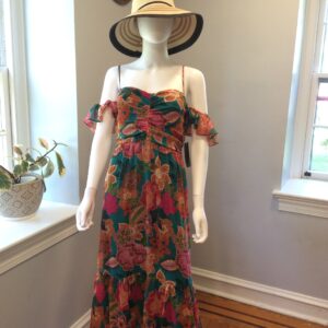 City Studio Floral Off Shoulder Maxi Dress Women's Tropical Print Dress Size L