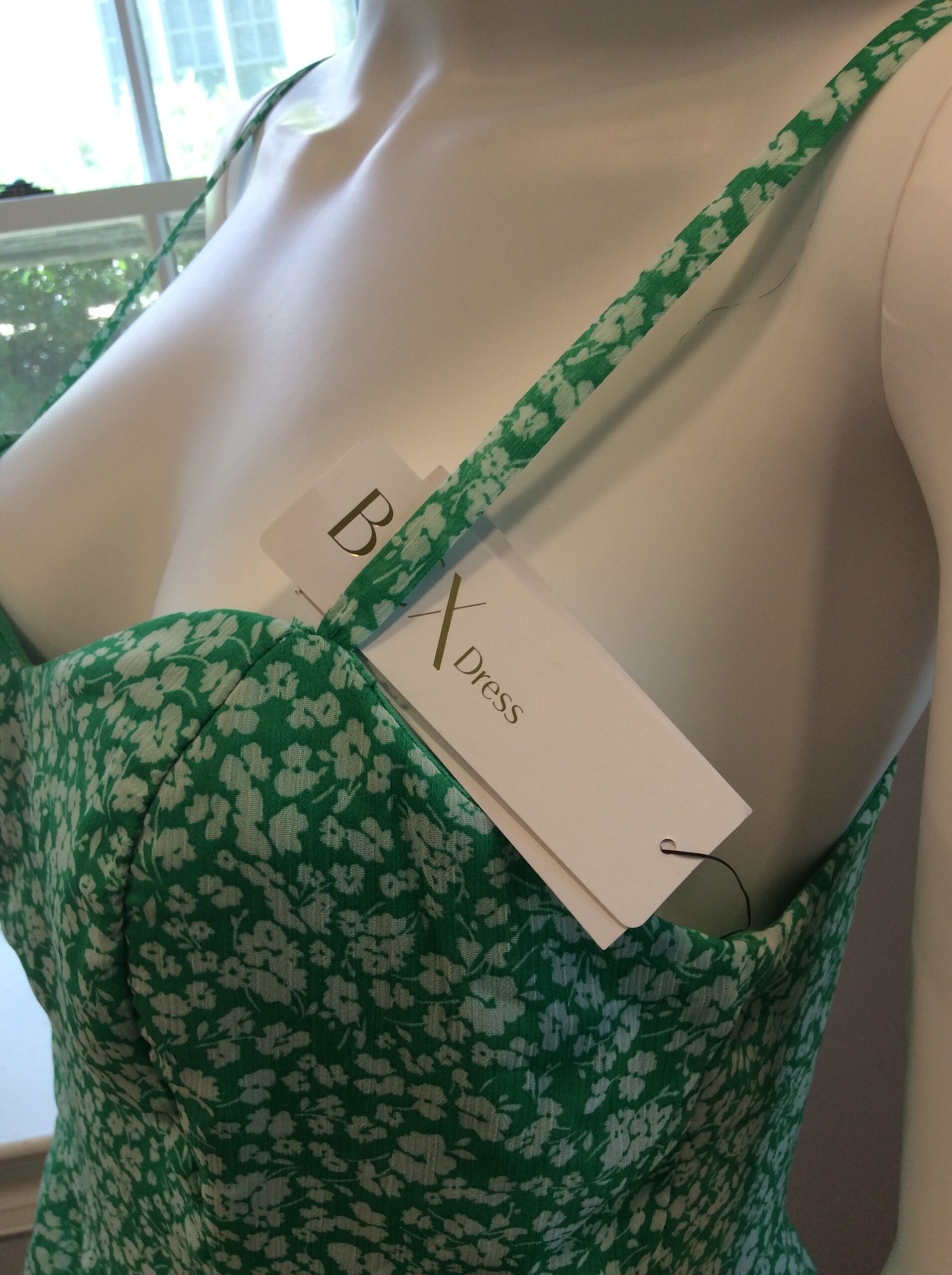 BCX Green Floral Tiered Sundress Women's Summer Dress Size L - Image 3