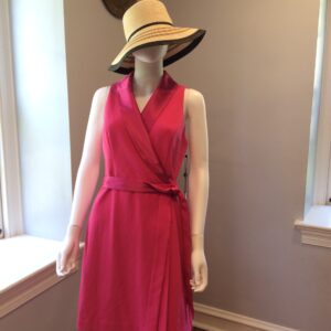 Adrianna Papell Pink Wrap Dress Women's Sleeveless Midi Dress Size 6