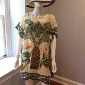 Echo Tropical Palm Print Cover Up Dress Women's Beach Cover Up One Size