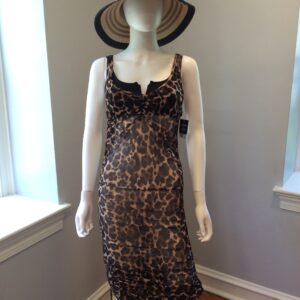 bar III Leopard Print Slip Dress Women's Animal Print Dress Size M