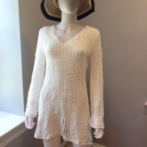 La Blanca White Crochet Beach Cover Up Women's Swim Cover Up Size 4