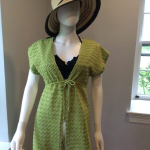 Miken Green Crochet Cover Up Dress Women's Beach Cover Up Size XS