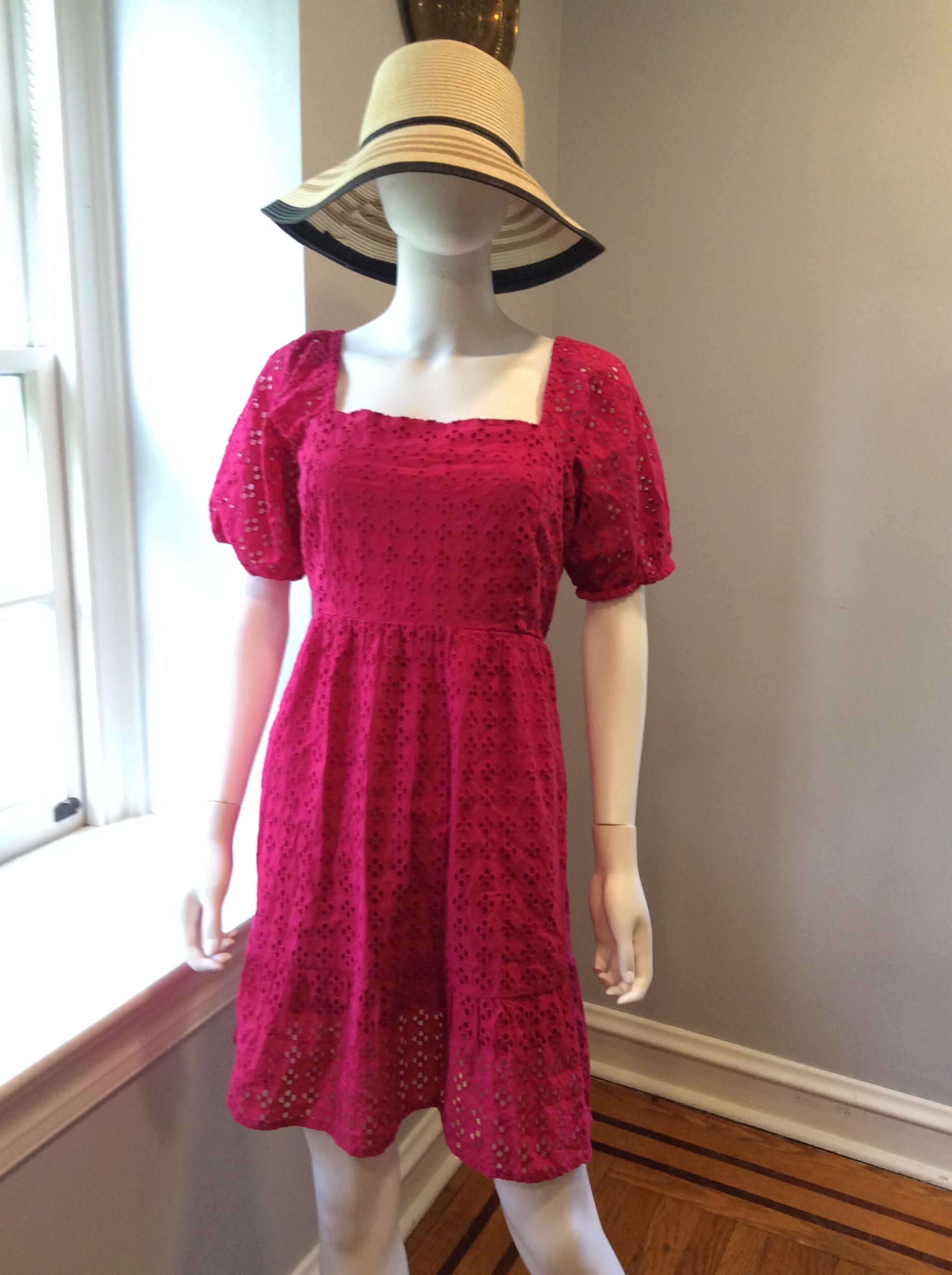 La Blanca Pink Lace Fit & Flare Dress Women's Size M