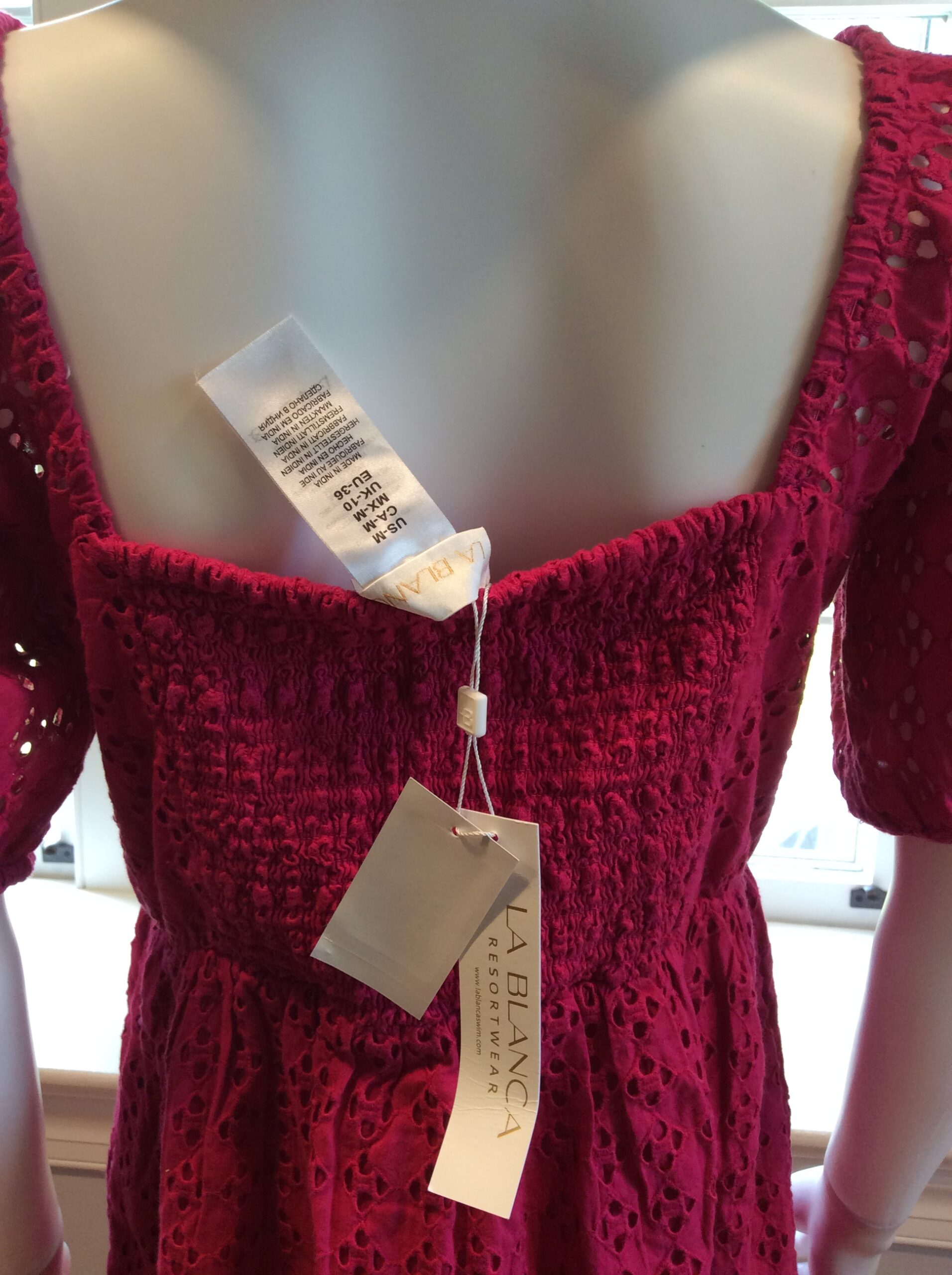 La Blanca Pink Lace Fit & Flare Dress Women's Size M - Image 3