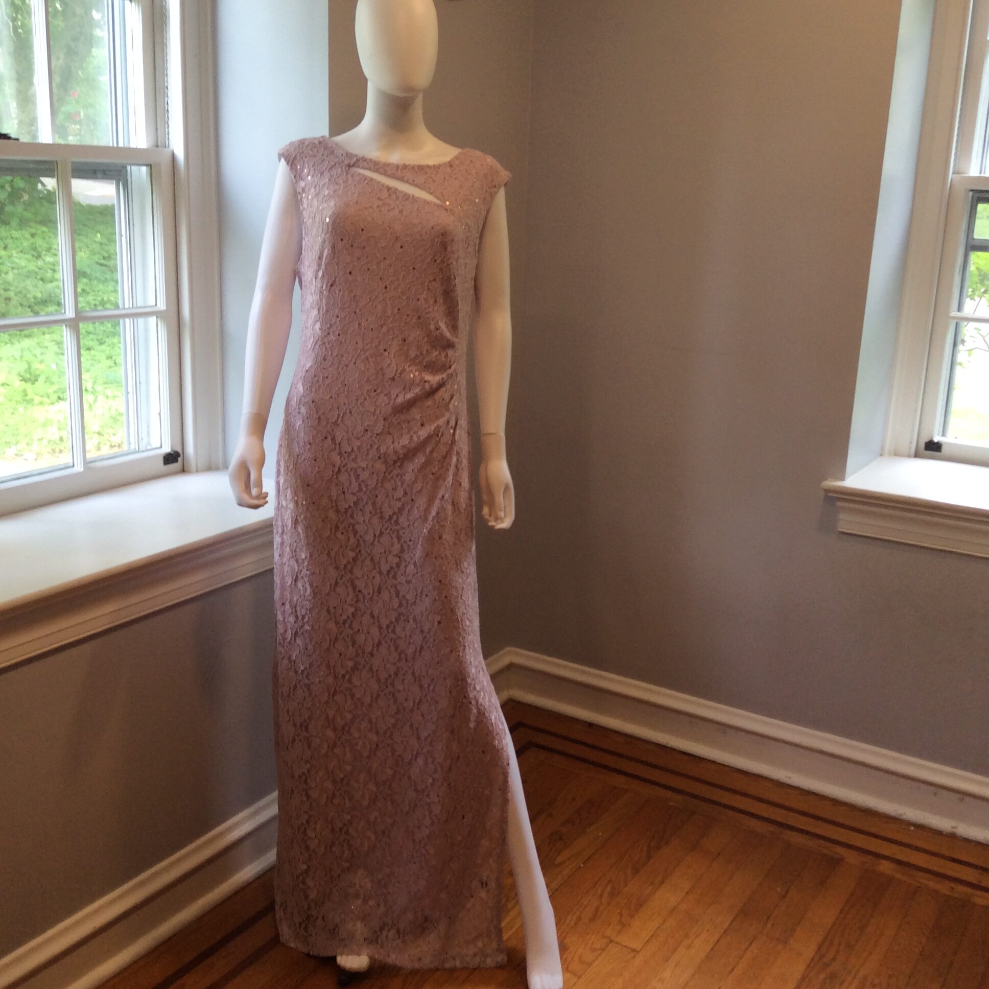 Connected Blush Pink Lace Formal Dress Women's Evening Gown Size 16 - Image 2