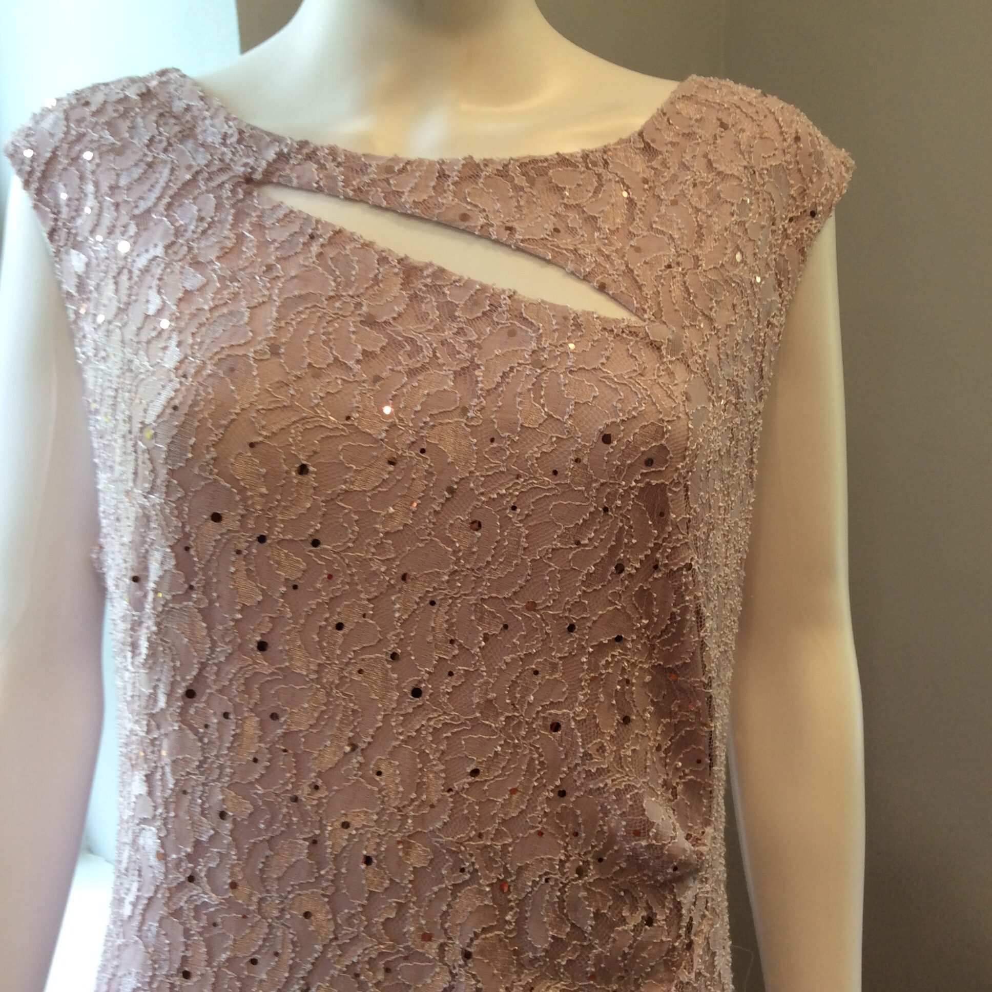Connected Blush Pink Lace Formal Dress Women's Evening Gown Size 16 - Image 4