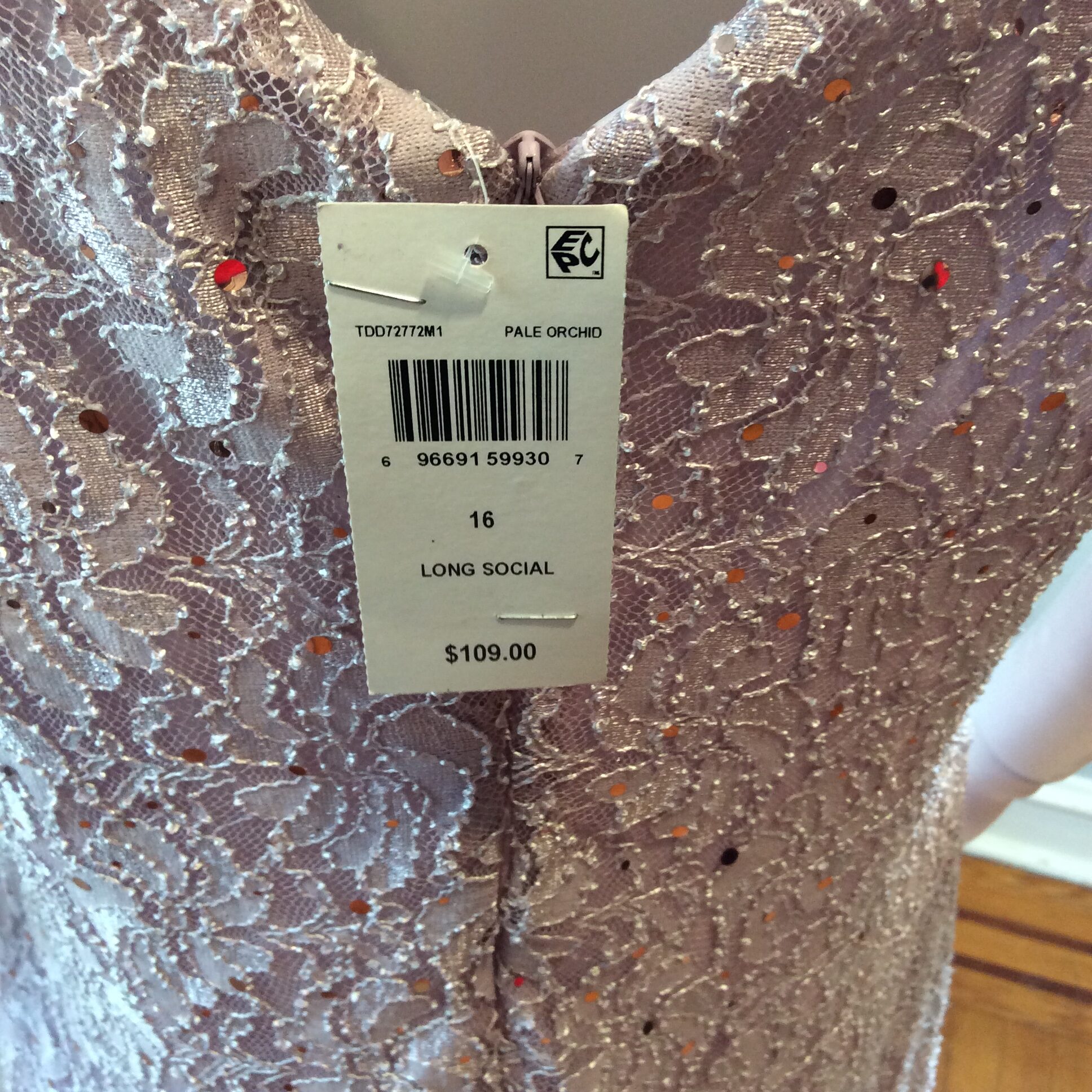 Connected Blush Pink Lace Formal Dress Women's Evening Gown Size 16 - Image 6