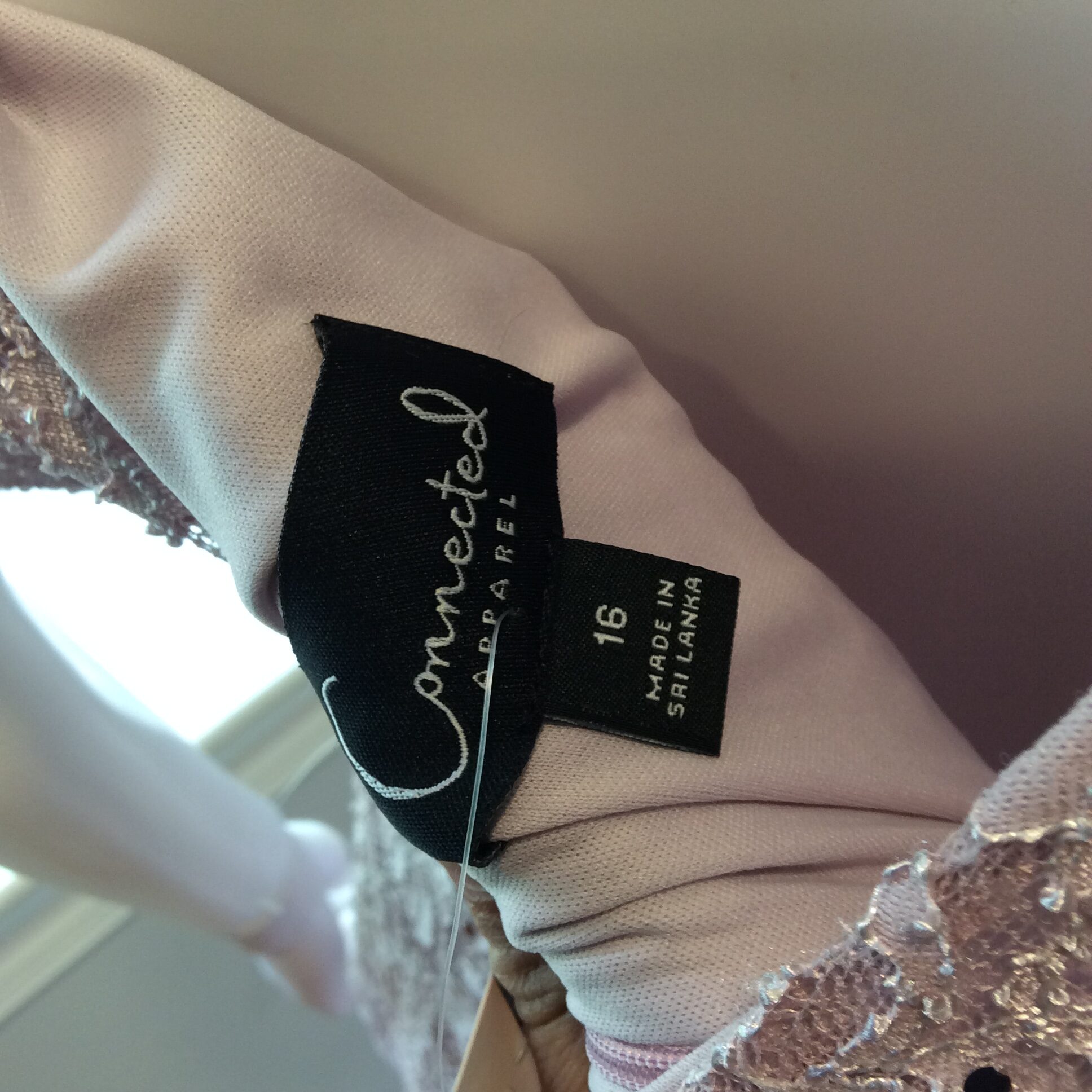 Connected Blush Pink Lace Formal Dress Women's Evening Gown Size 16 - Image 7
