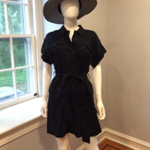 Lauren Ralph Lauren Black Shirt Dress Women's Belted Mini Dress Size 8