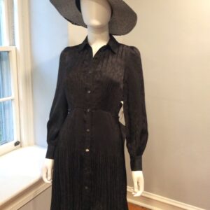 DKNY Black Polka Dot Shirt Dress Women's Midi Dress Size 2P