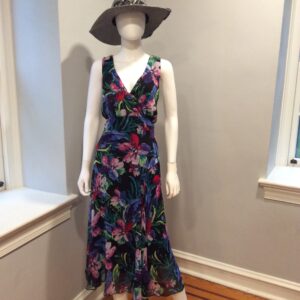 Connected Tropical Floral Maxi Dress Women's Sleeveless Dress Size 14