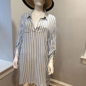 Raviya Blue White Striped Shirt Dress Women's Dress Size 2X