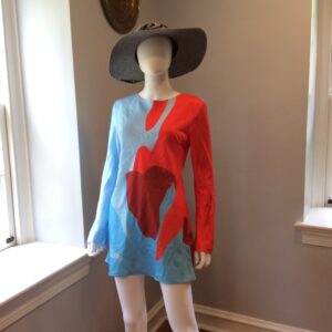 Significant Other US 6 Designer Mini Dress Blue Red Abstract Print