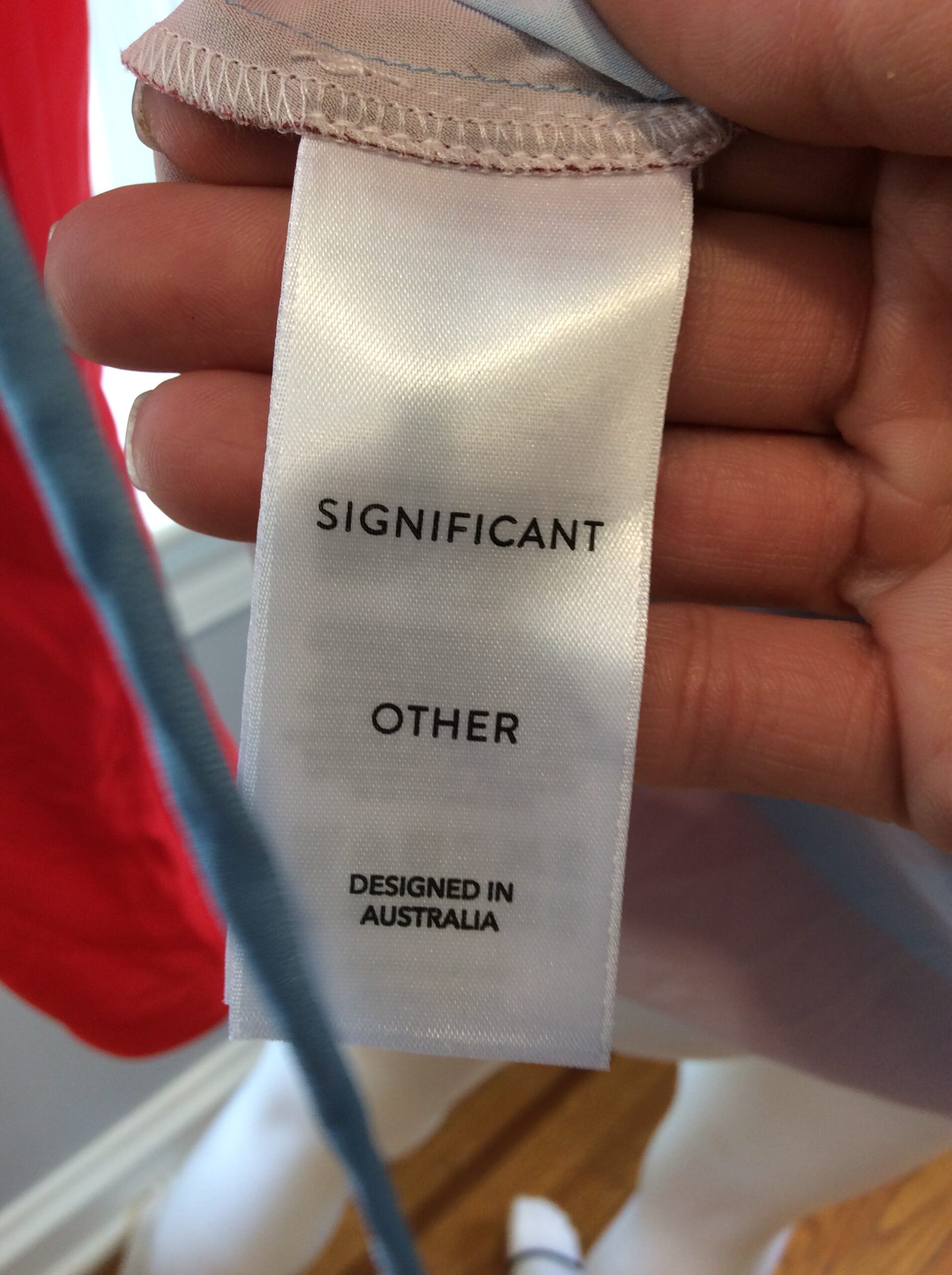 Significant Other US 6 Designer Mini Dress Blue Red Abstract Print - Image 3