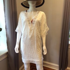 La Blanca White Crochet Cover Up Dress Women's Beach Cover Up Size L