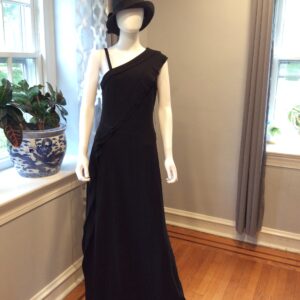 DKNY Black One Shoulder Evening Gown Women's Formal Dress Size 4