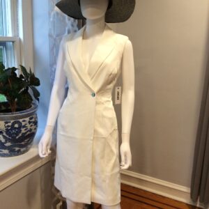 DKNY White Sleeveless Wrap Dress Women's Career Dress Size 8