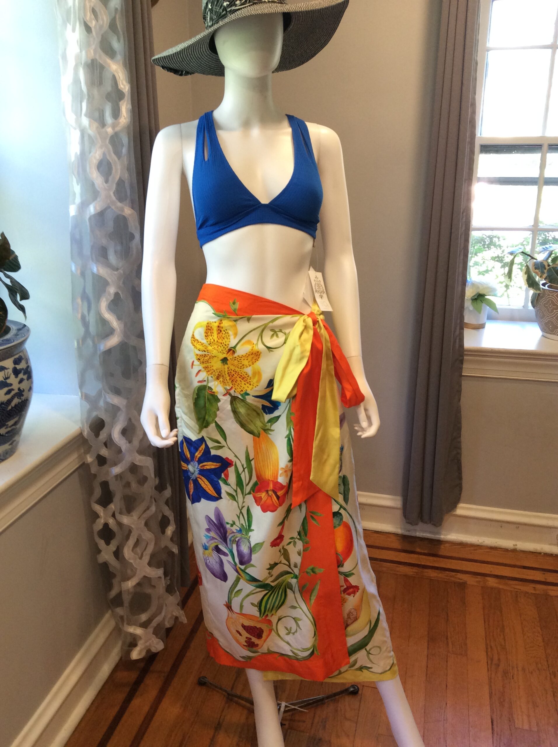 Alemais Flores Silk Sarong Skirt Size 8