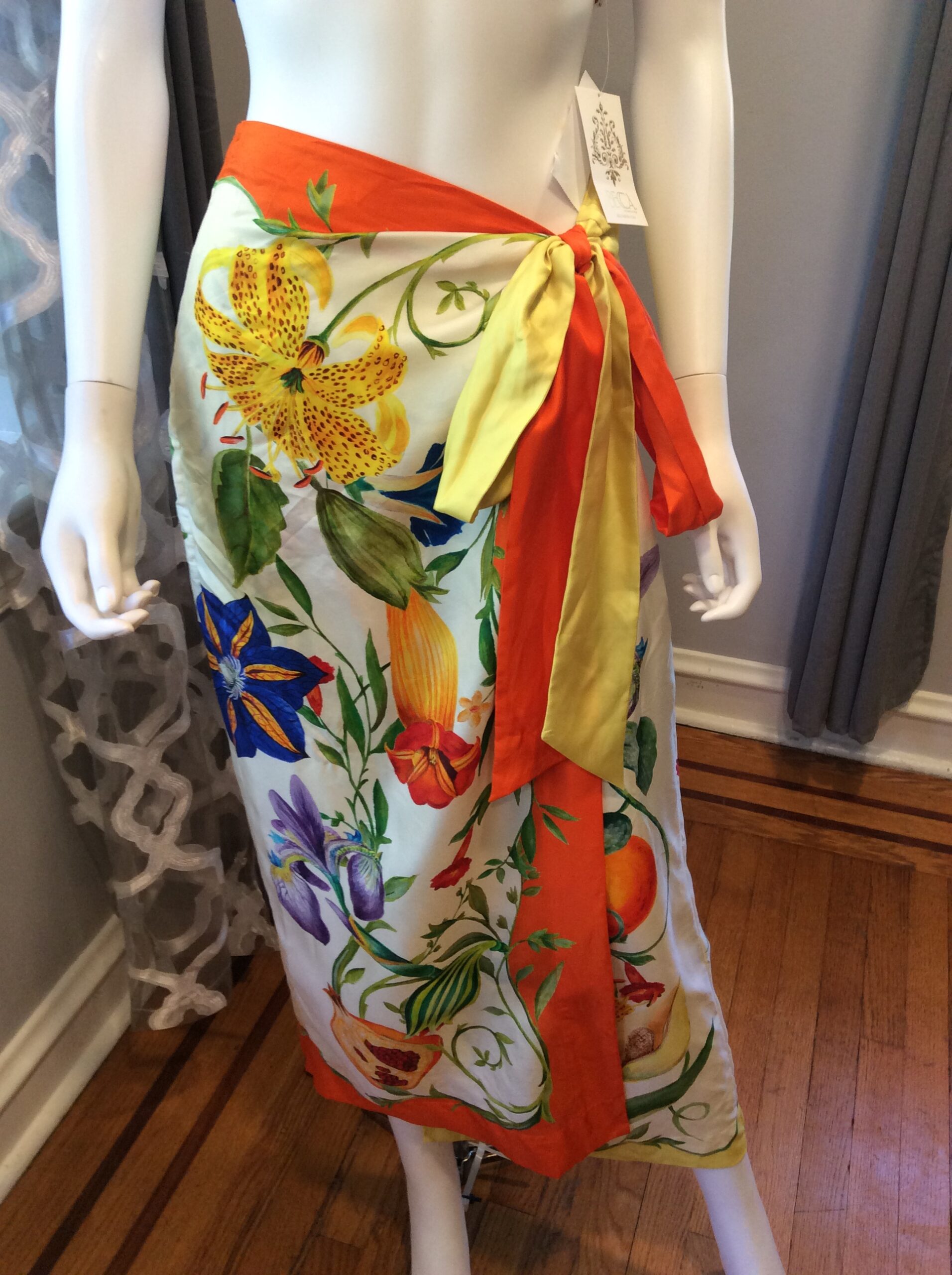 Alemais Flores Silk Sarong Skirt Size 8 - Image 3