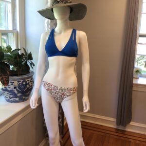 Aqua Floral Bikini Bottom Women's Swimwear Size L