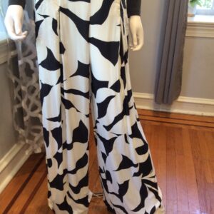 Vince Camuto Black White Abstract Print Wide Leg Pants Women's Size S