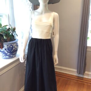 DKNY Size 8 Colorblock Maxi Dress Black White Sleeveless Elegant Designer Dress