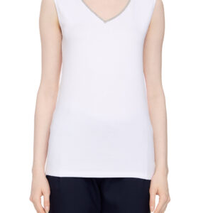 Fabiana Filippi bead-embellished V-neck tank top Size 12