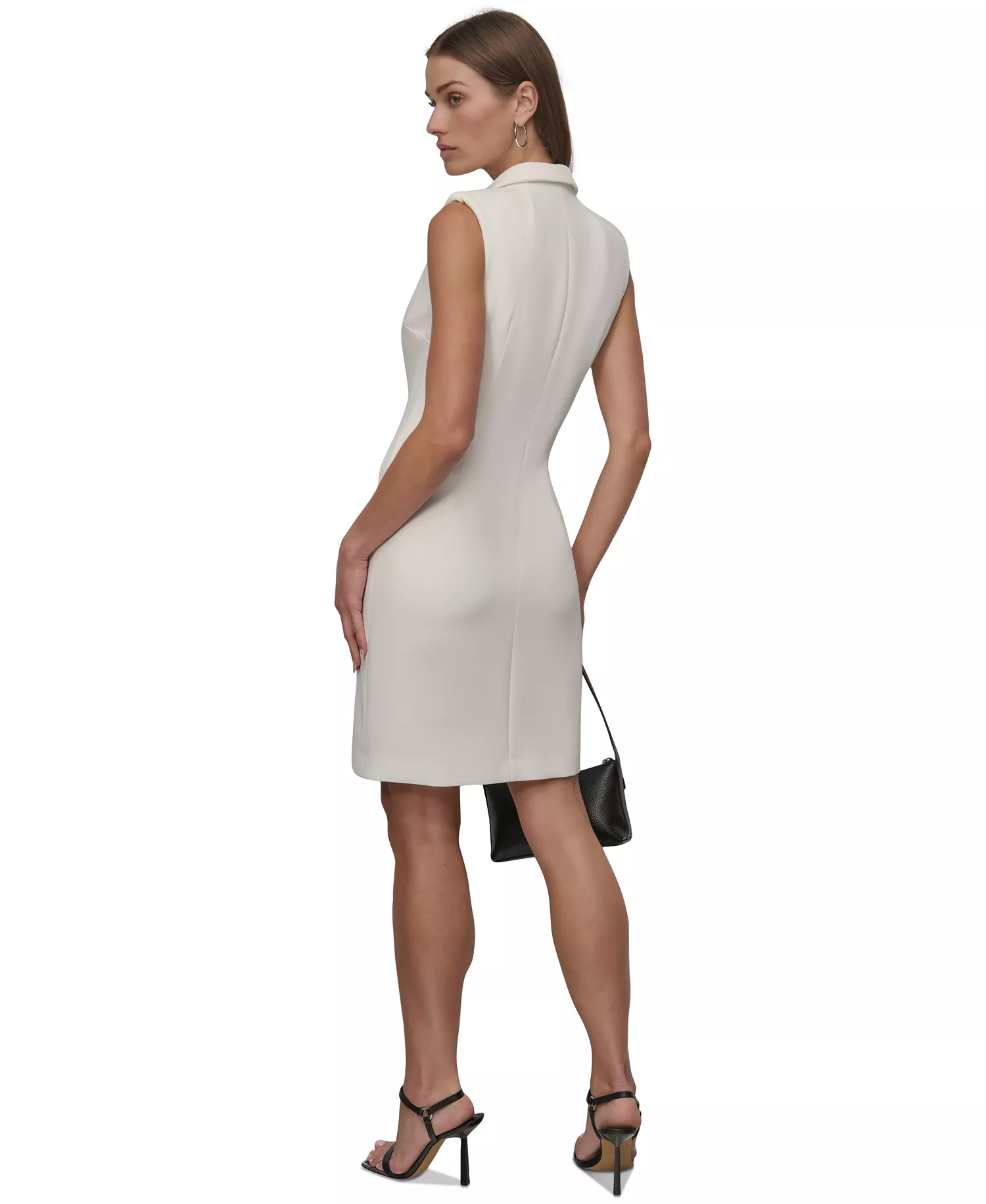 DKNY Women's Peak-Lapel Sleeveless Blazer Dress Size 14 - Image 2