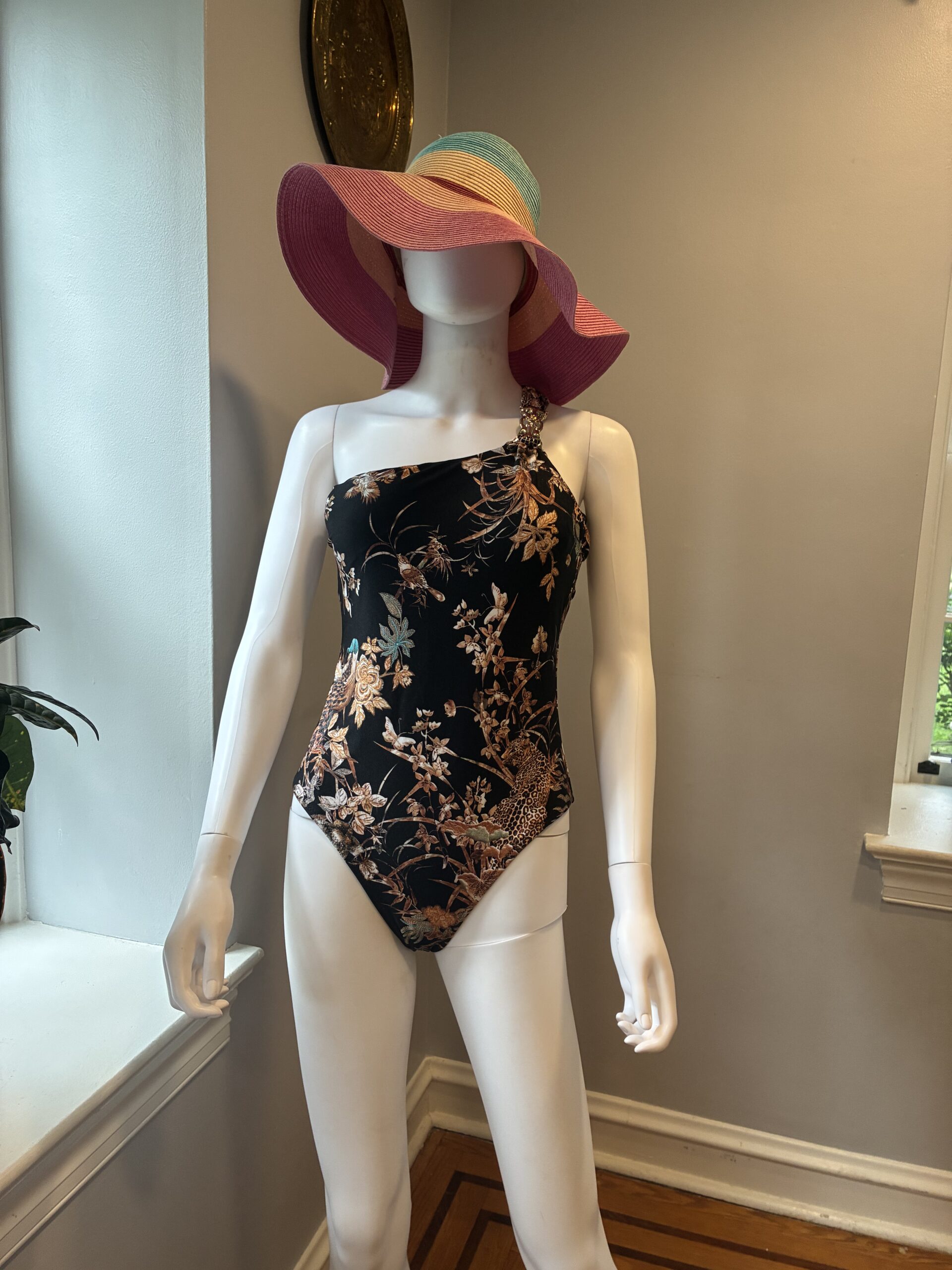 L’Agence Women’s Size S Black Floral One-Piece Swimsuit Size S - Image 4