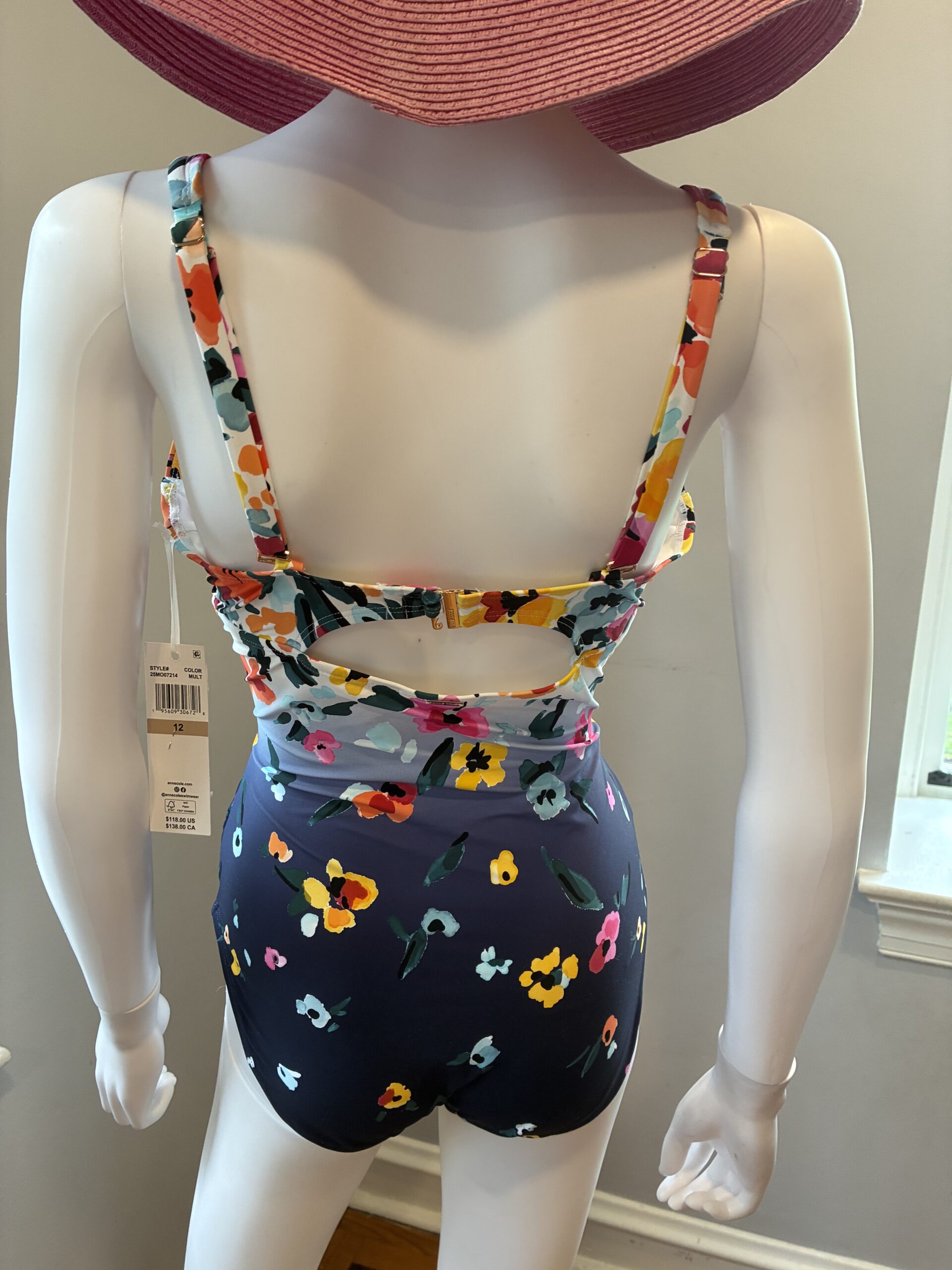 Anne Cole Women's Floral-Print Draped Underwire One-Piece Swimsuit Size 12 - Image 3