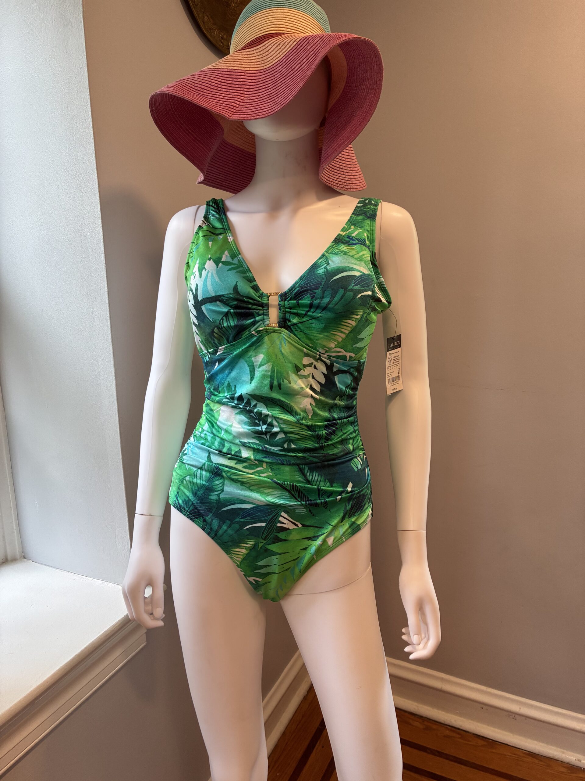 Lauren Ralph Lauren Women's Printed Square-Ring One-Piece Swimsuit Size 10 - Image 4