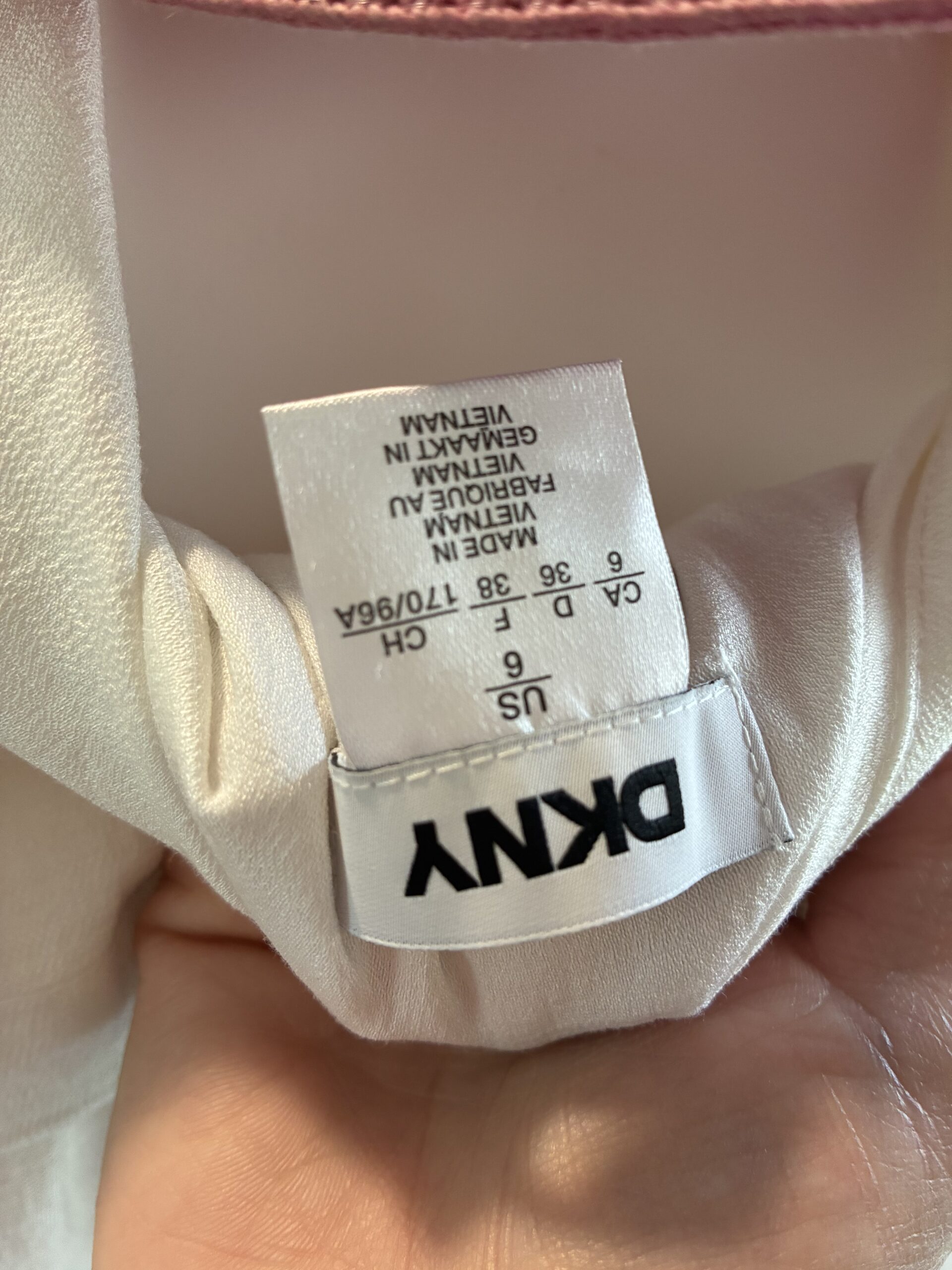 DKNY Women’s Size 6 White Button Front Belted Midi Dress - Image 3