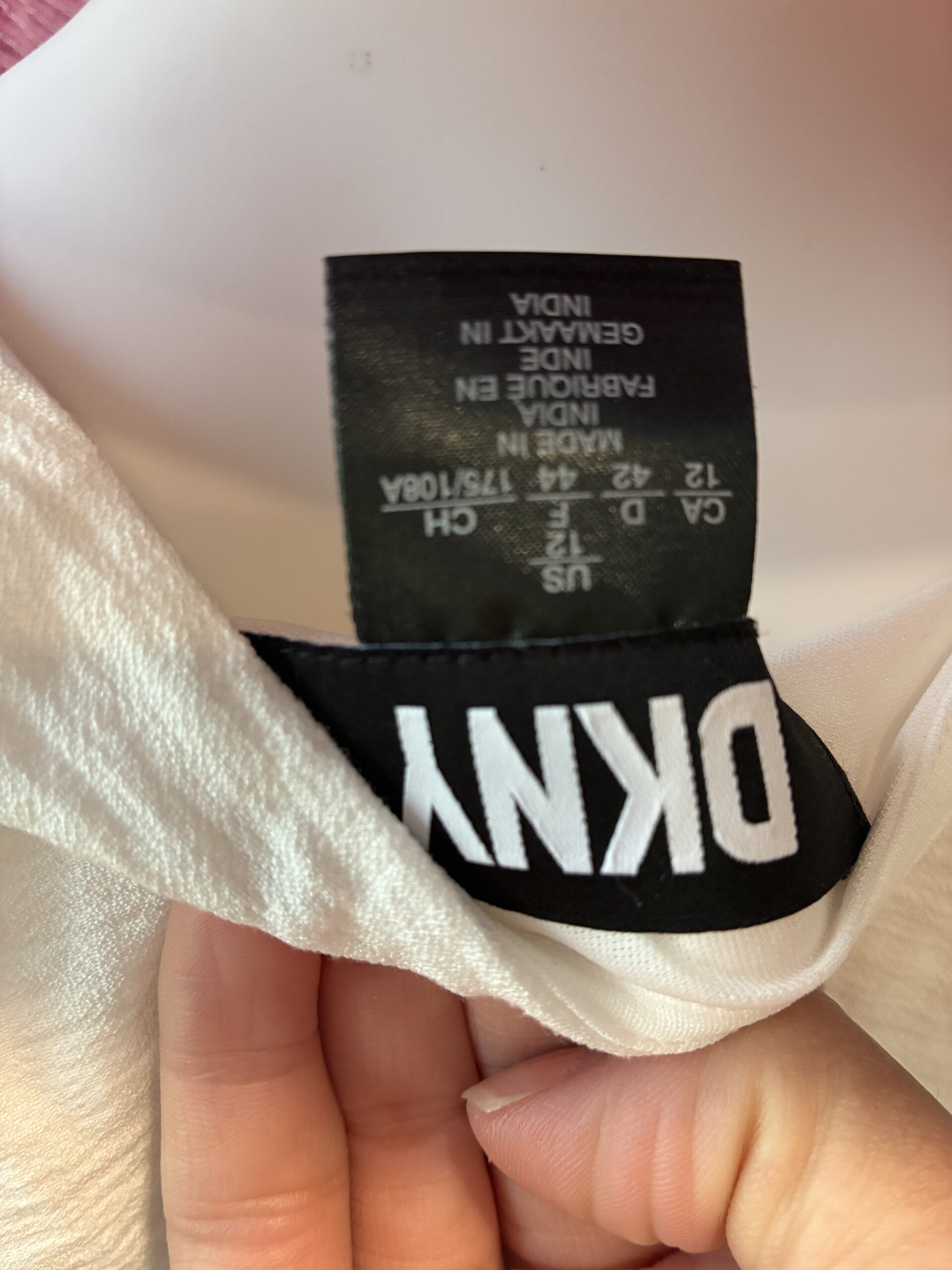 DKNY Women's V-Neck Smocked-Waist Short-Sleeve Dress Size 12 - Image 4