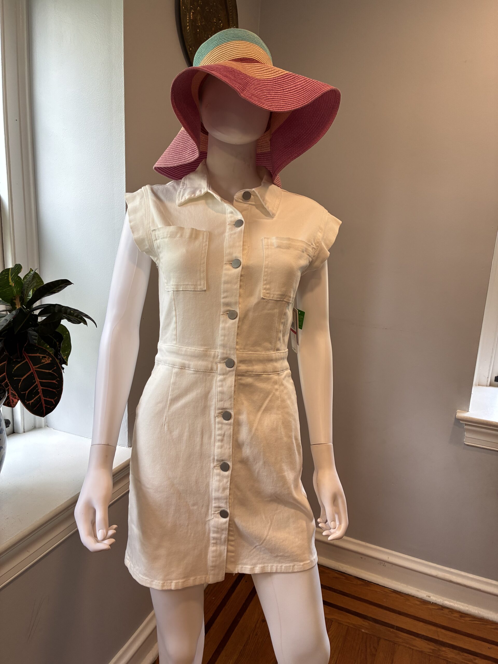 Ivory Tinsel point-collar denim shirt dress Size XSmall