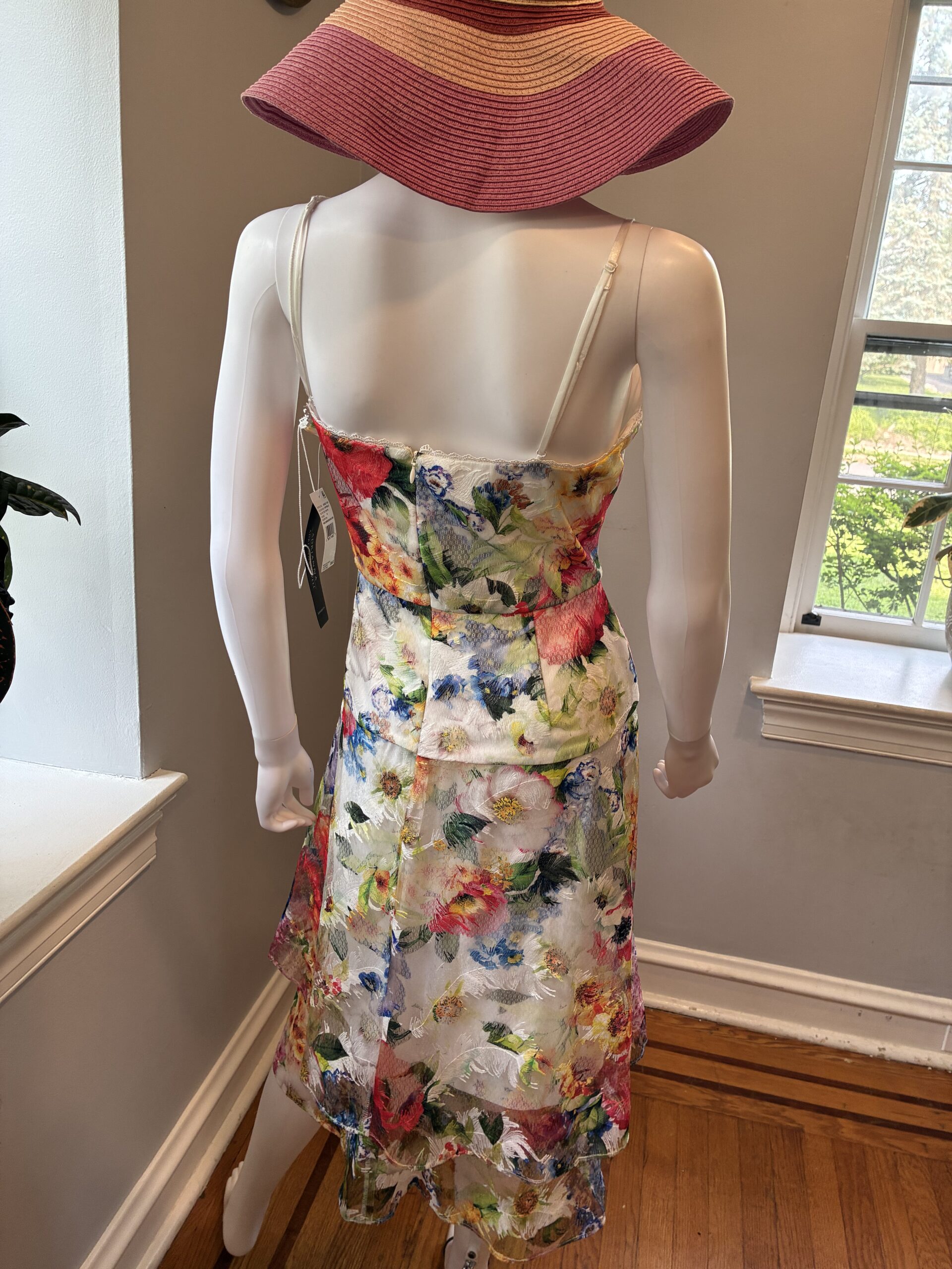 Adrianna Papell Women's Printed Embroidered Midi Dress Size 14 - Image 5