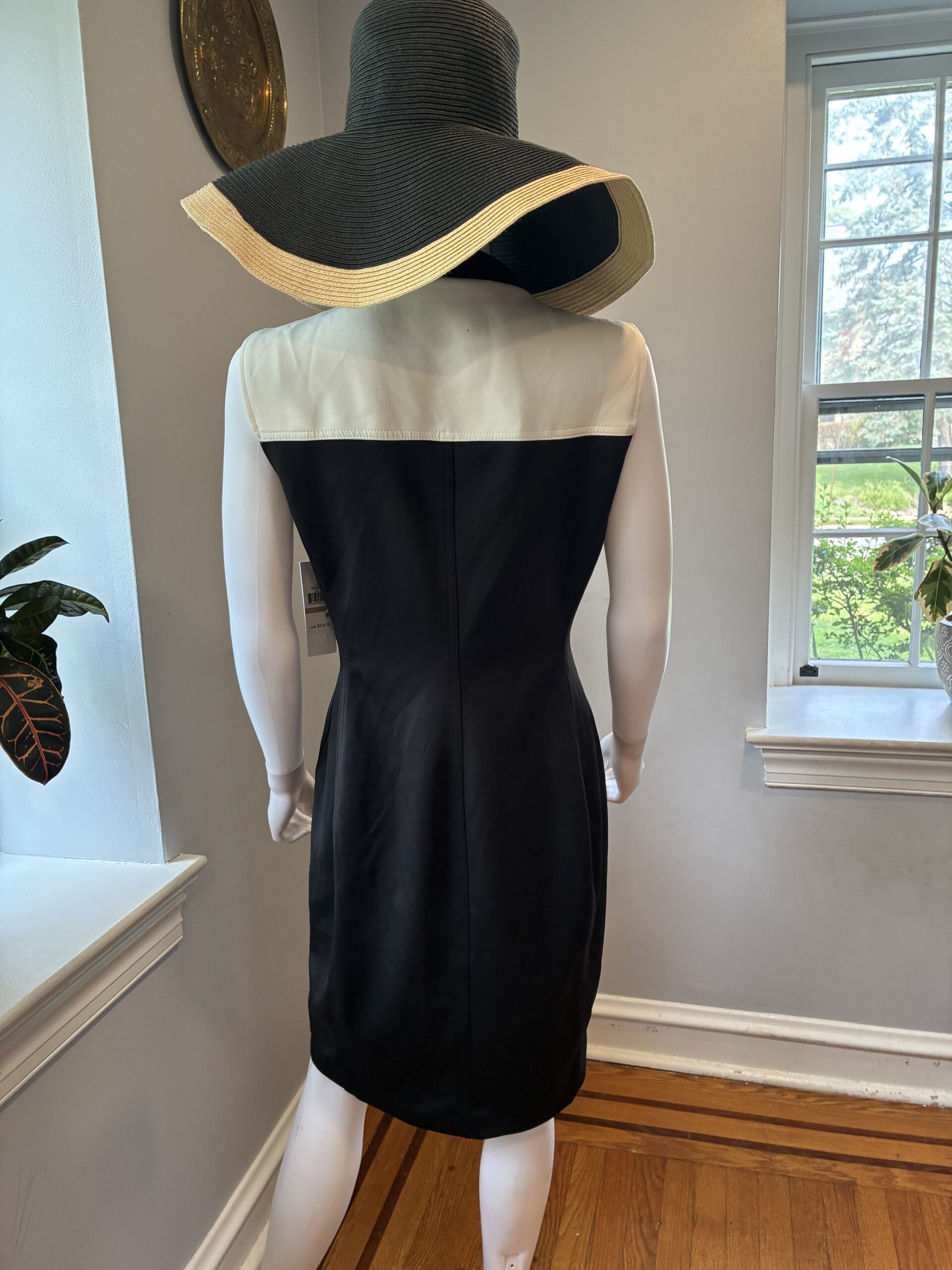 DKNY Women's Colorblocked Sleeveless Moto Dress Size 12 - Image 5