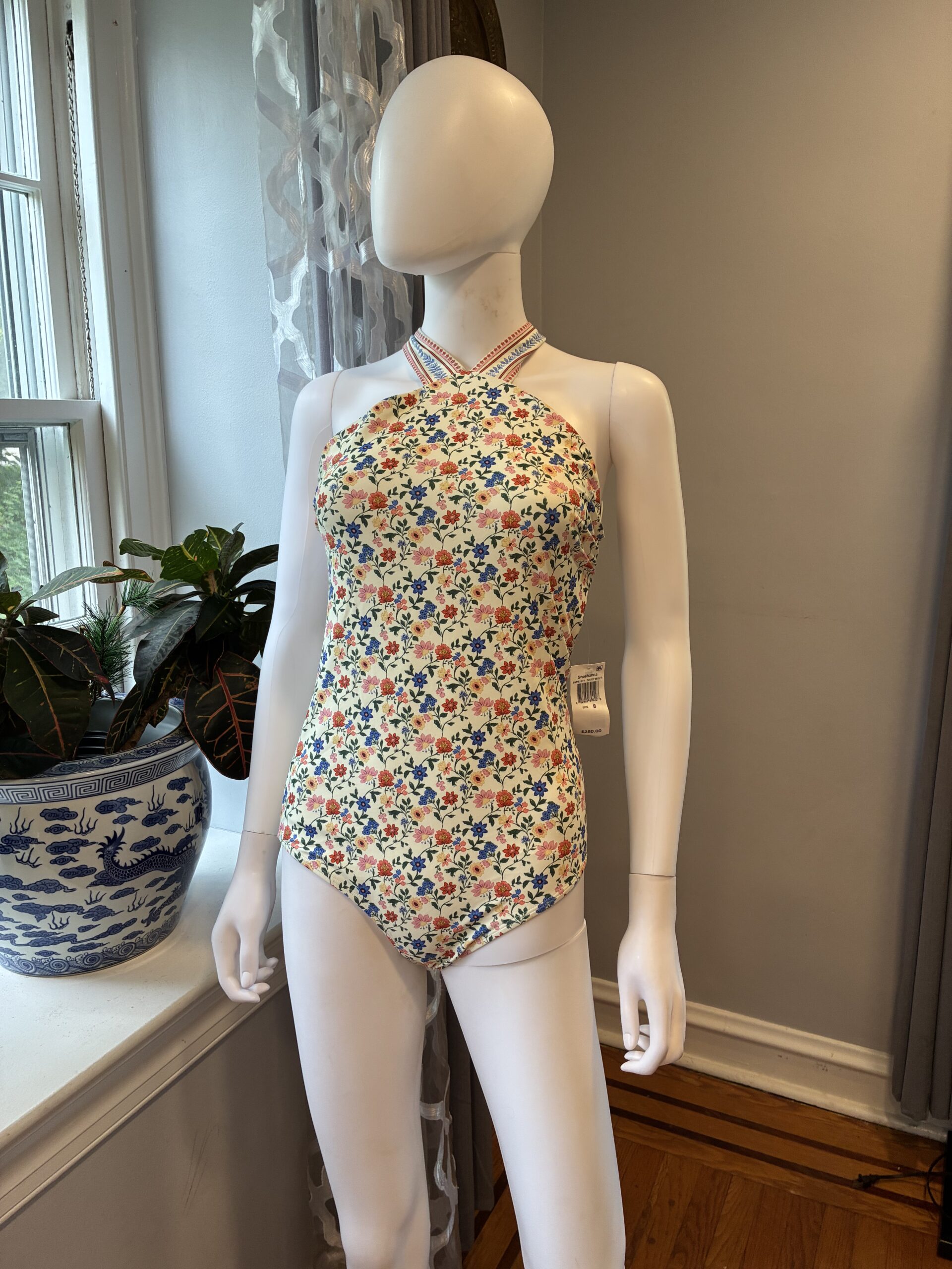 Shoshanna Floral High Neck One Piece Swimsuit Size 8 - Image 5