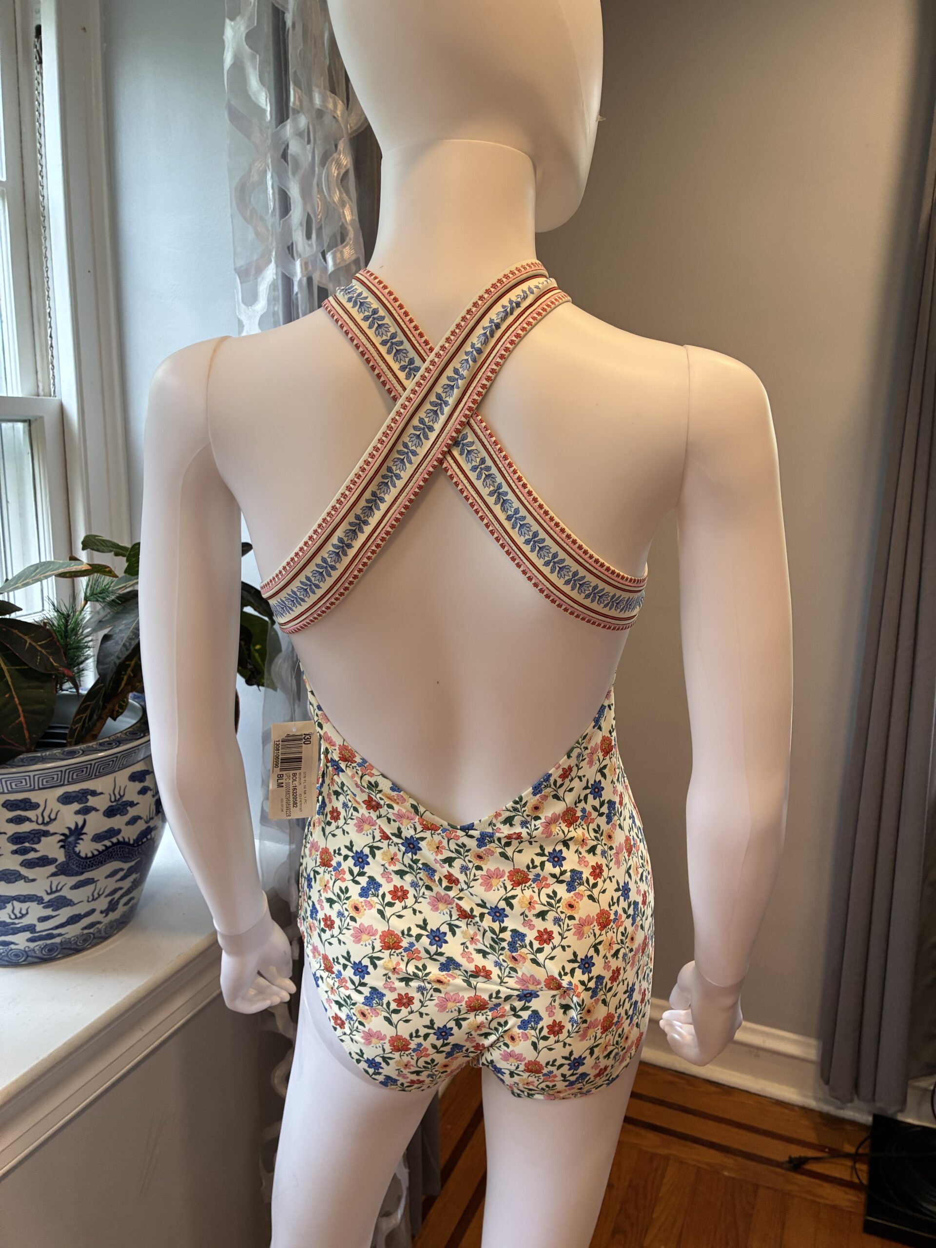 Shoshanna Floral High Neck One Piece Swimsuit Size 8 - Image 3