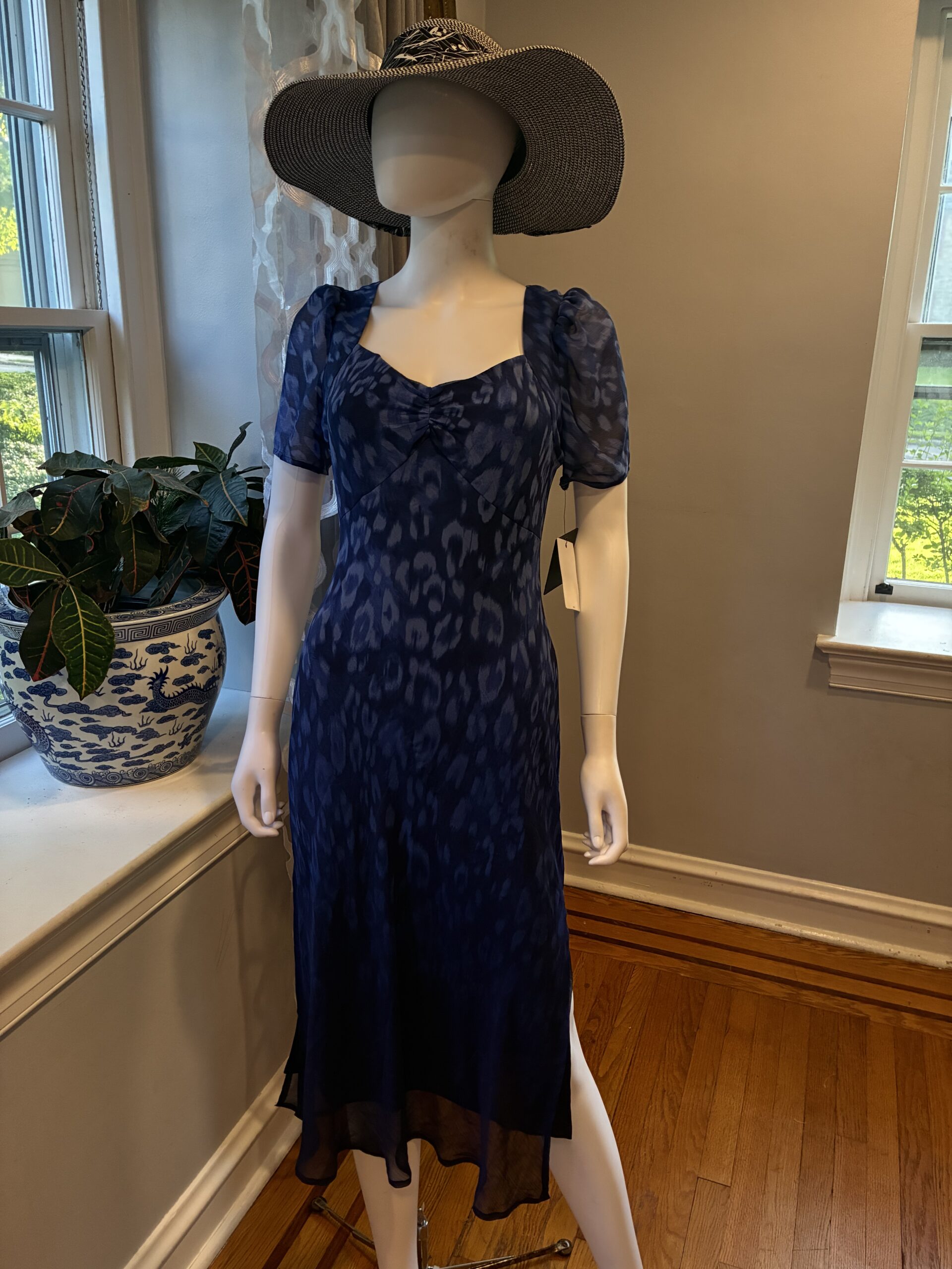 DKNY Womens Short Sleeve Sweetheart Neck Lined Side Slit Midi DressDress Size 2 - Image 4