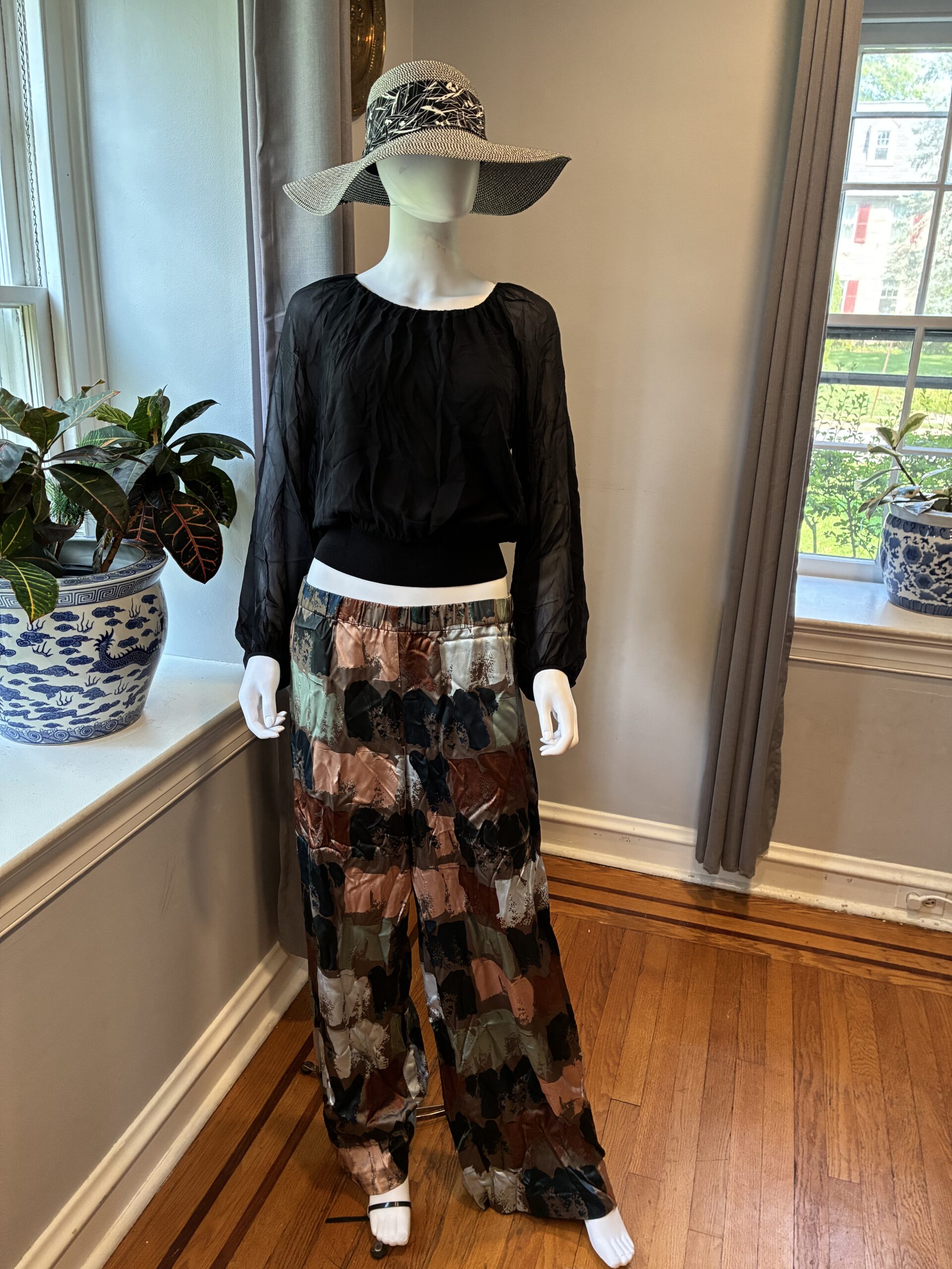 lafayette 148 new york riverside printed silk pants Size L - Image 6