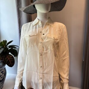 Lauren Ralph Lauren silk button-down blouse Western aesthetic Size M