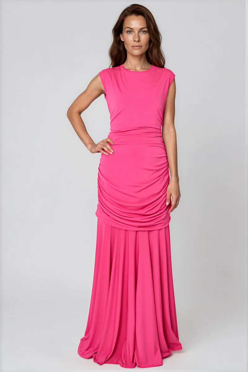 Rene Ruiz Hand Draped 2 in 1 Zip Off Stretch Knit Dress Size 10