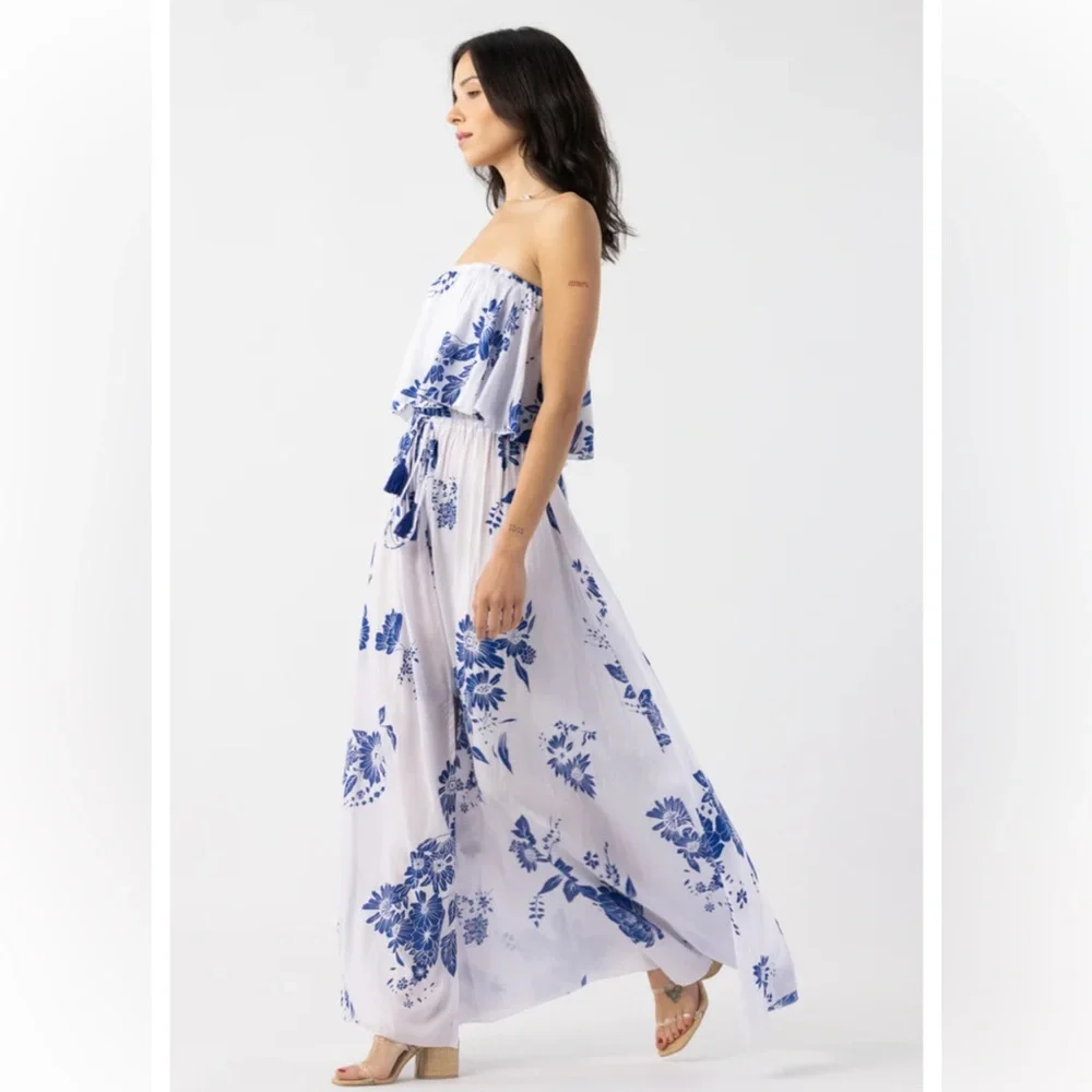 Tiare Hawaii Maldives Maxi blue floral dress Size 0 - Image 6
